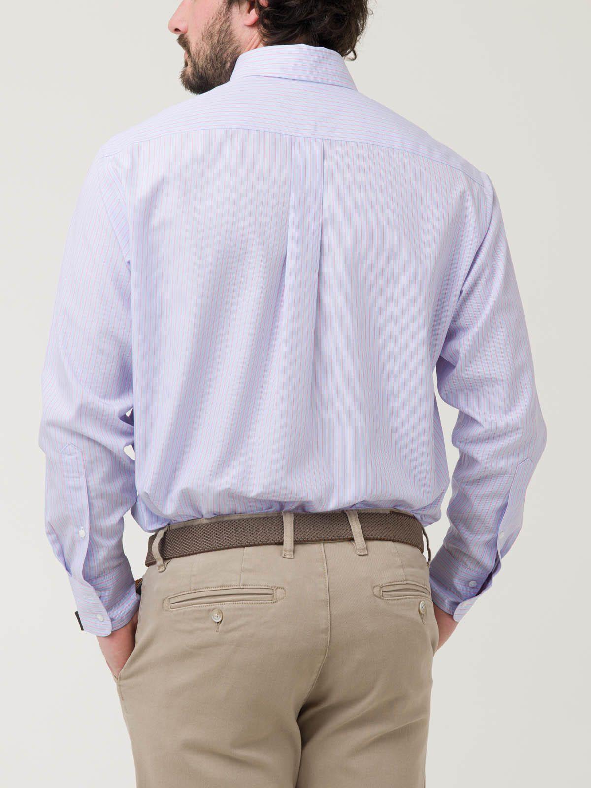 Camisa Libre de Arrugas Algodón Hombre Azul-6