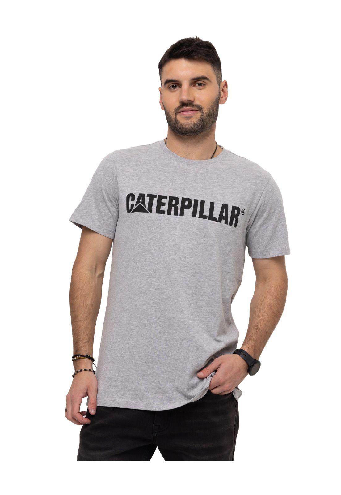 Polera manga corta Caterpillar Logo Tee Gris Hombre-1