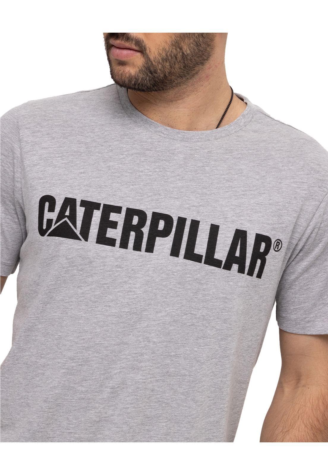 Polera manga corta Caterpillar Logo Tee Gris Hombre-3