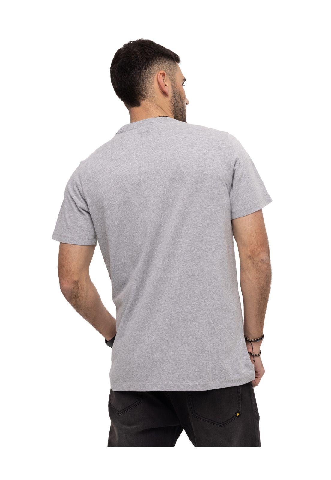 Polera manga corta Caterpillar Logo Tee Gris Hombre-4