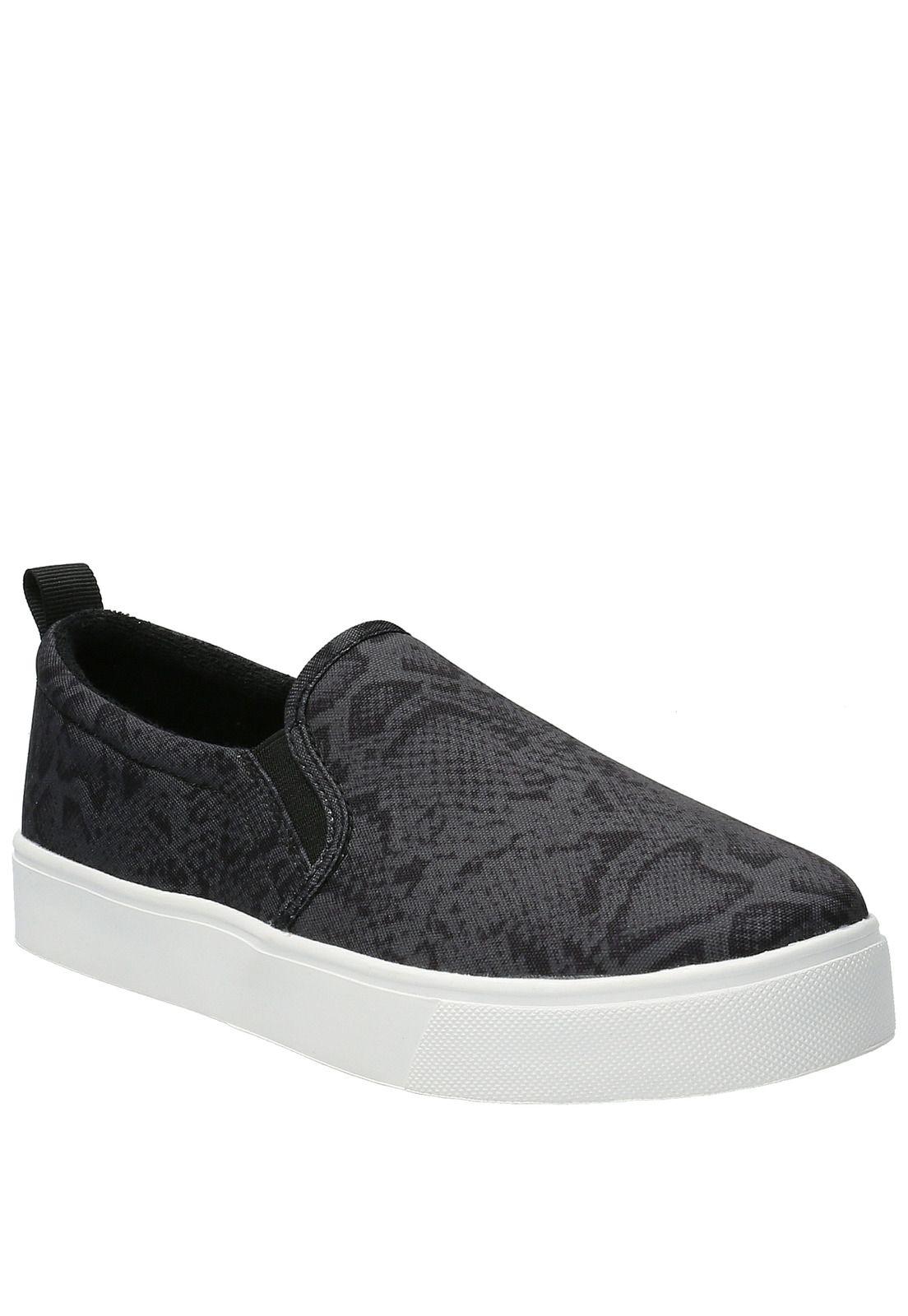 Zapatilla Mujer Animal Print Slip On Negro-0