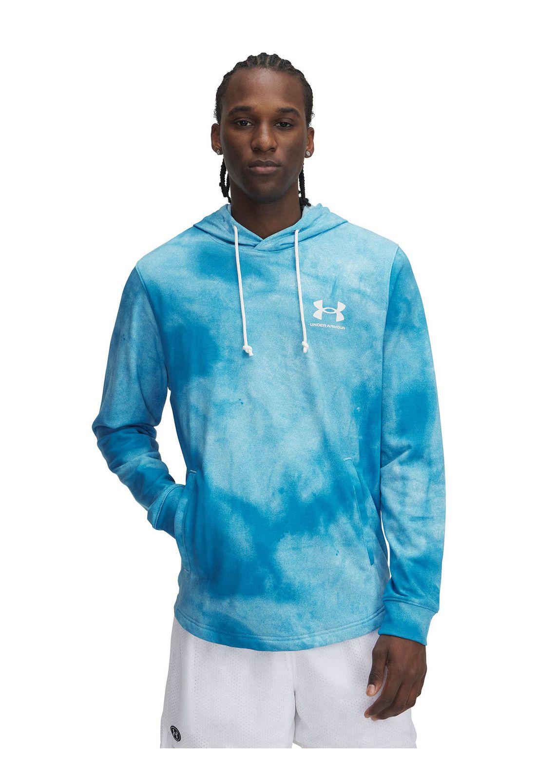 Polerón Ua Rival Terry Printed Azul Para Hombre-0