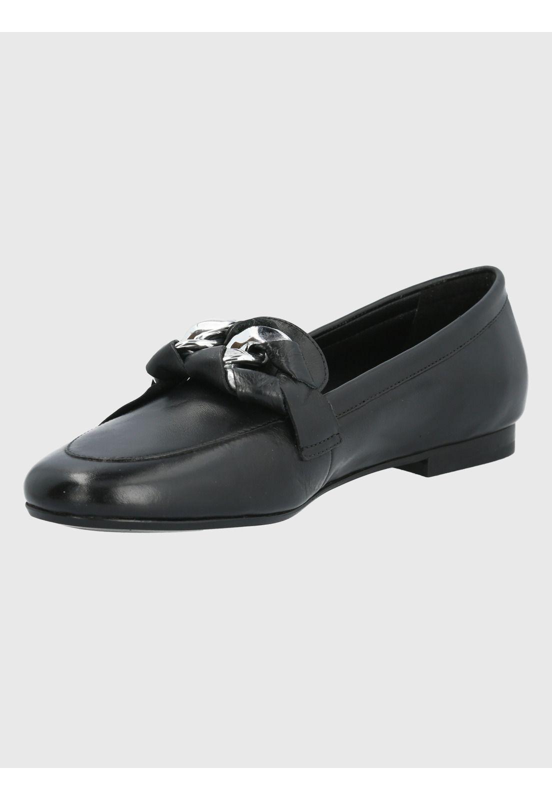 Mocasín Cuero Negro Mujer Mons -3