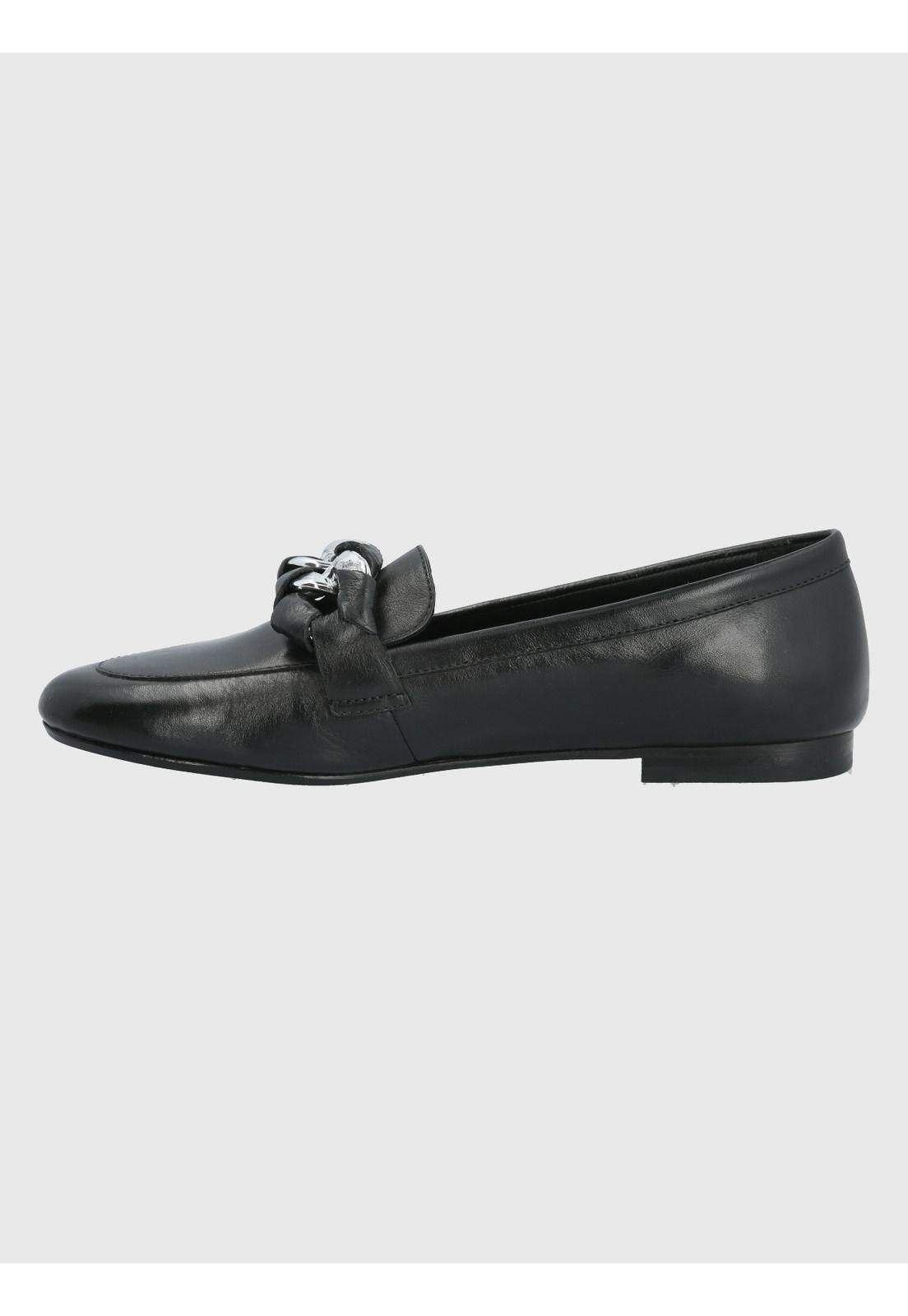 Mocasín Cuero Negro Mujer Mons -4