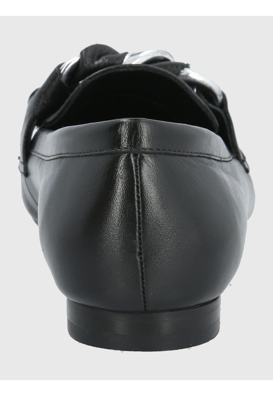 Mocasín Cuero Negro Mujer Mons -5