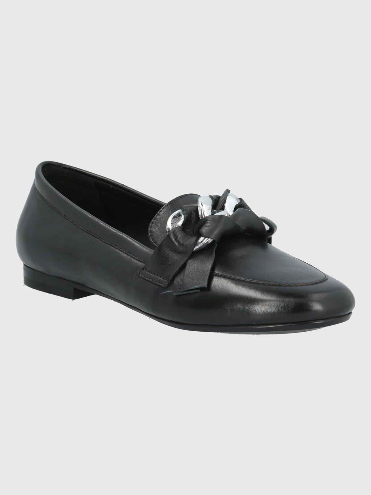 Mocasín Cuero Negro Mujer Mons -0