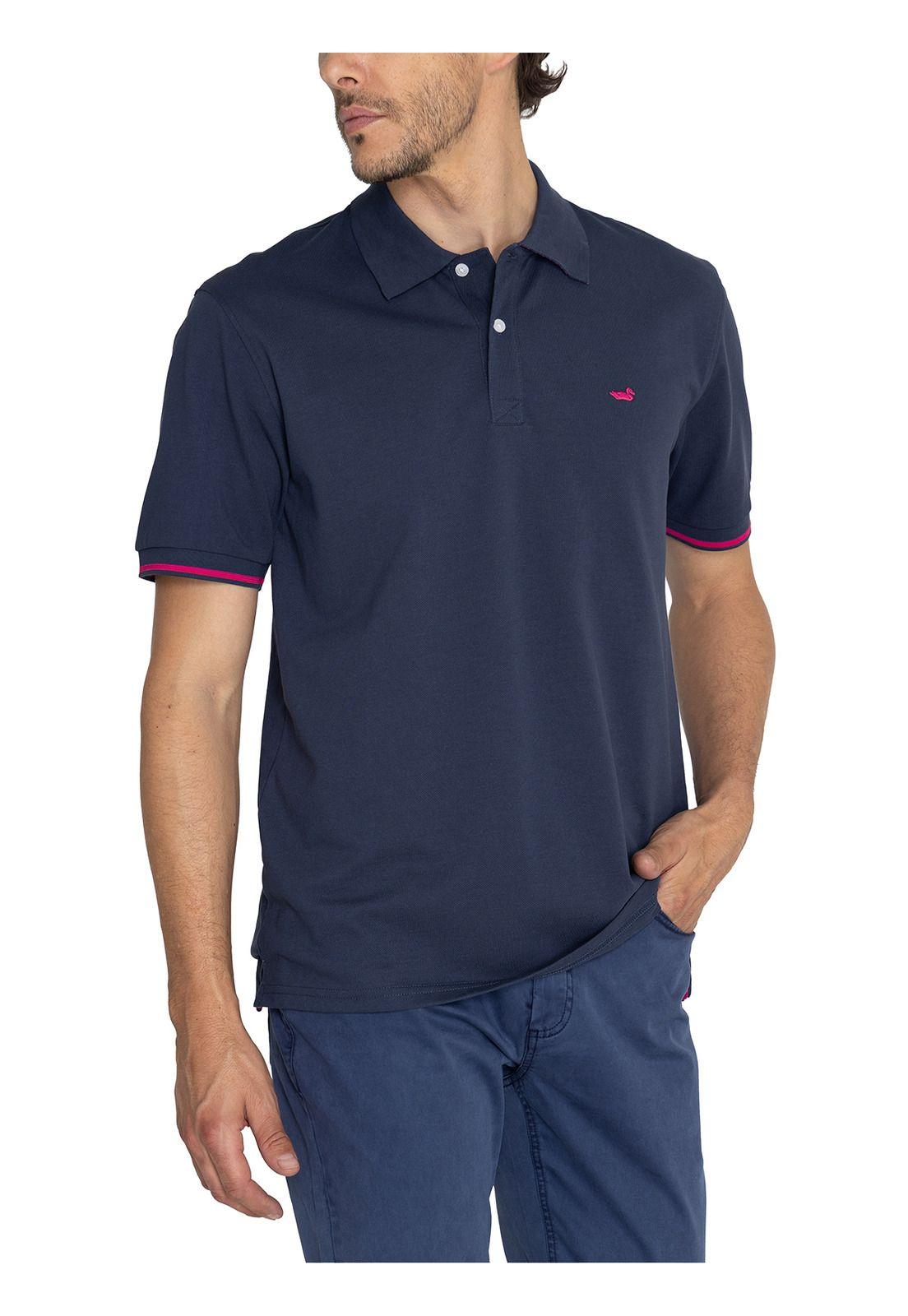 Polera Algodón Orgánico Azul Mitchell Hombre -4