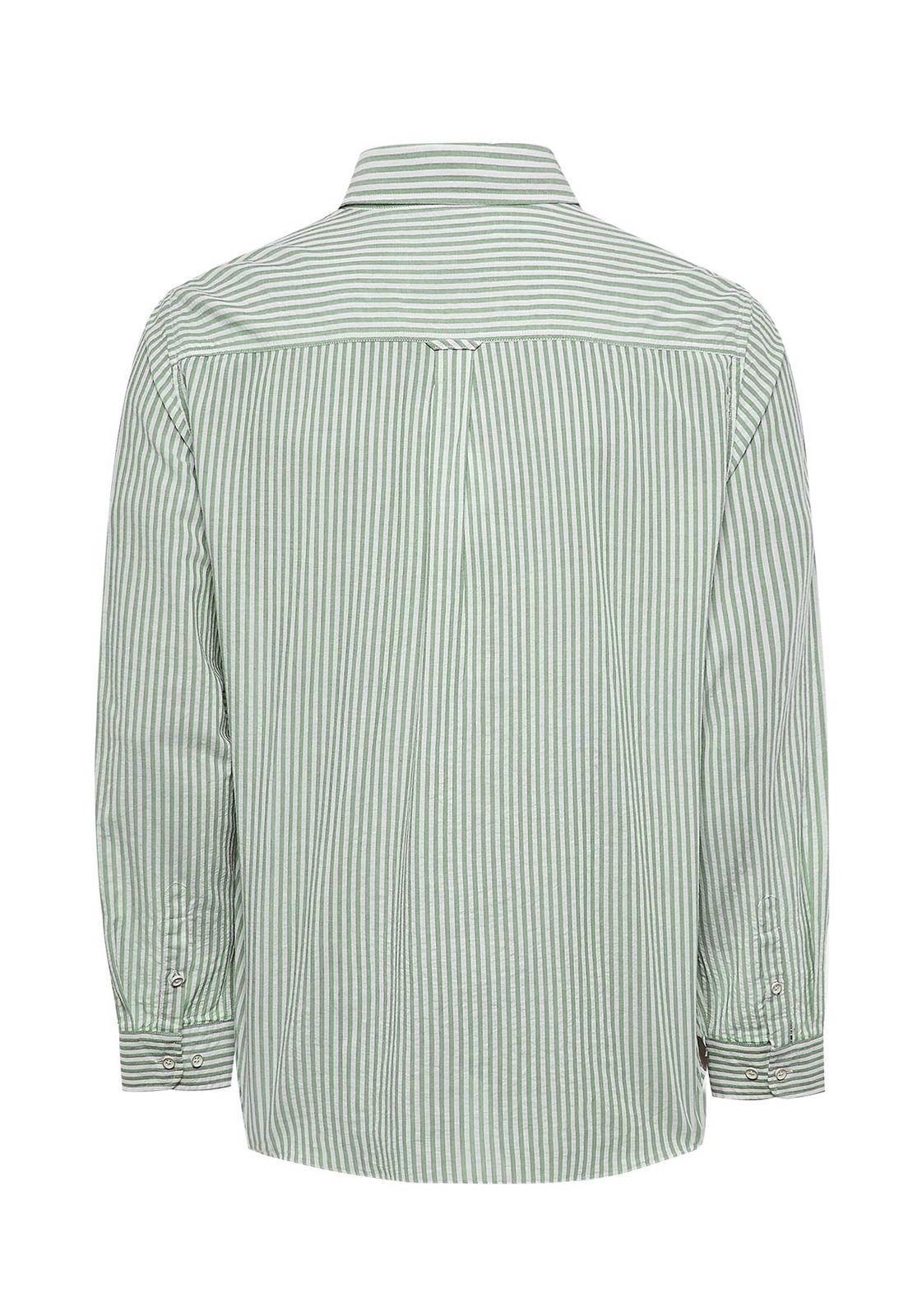 Camisa Algodón Orgánico Hombre Raya Verde-1
