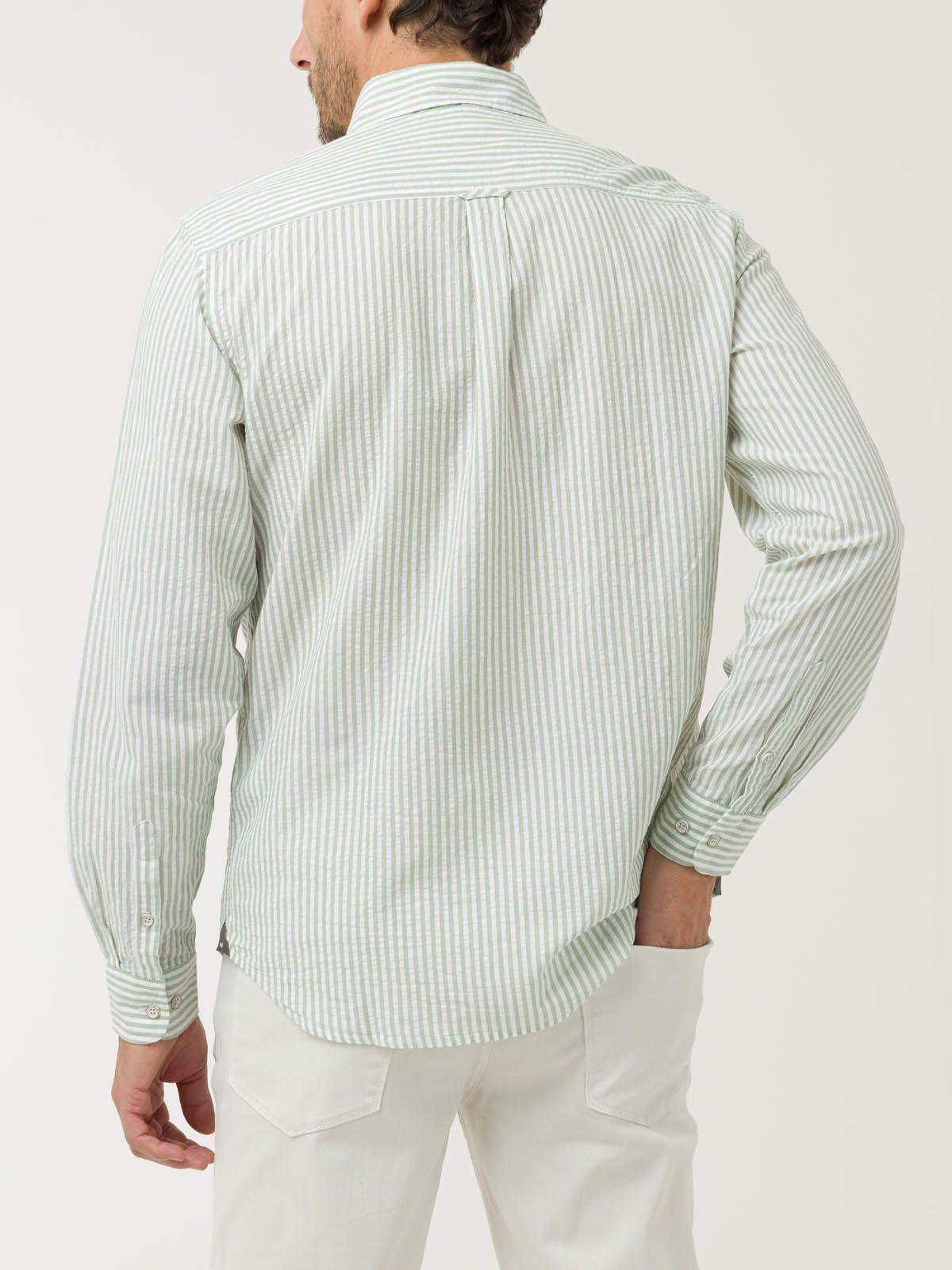 Camisa Algodón Orgánico Hombre Raya Verde-5