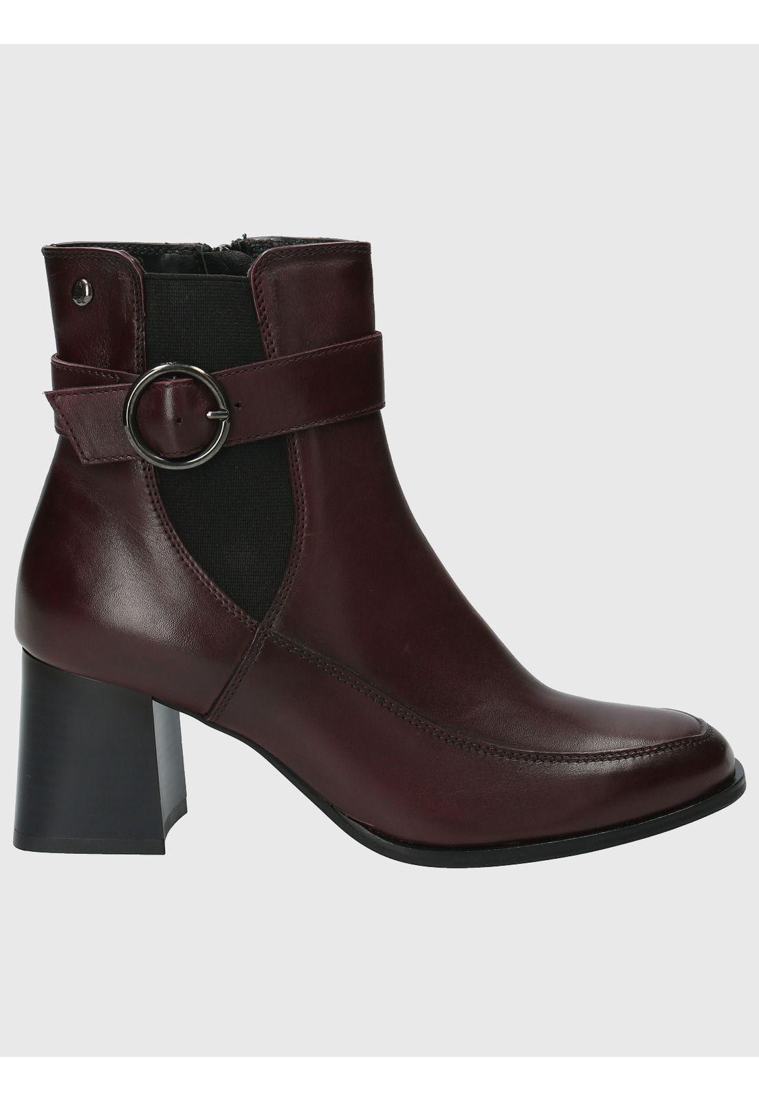 Botin Cuero Mujer Denhall Rojo-1