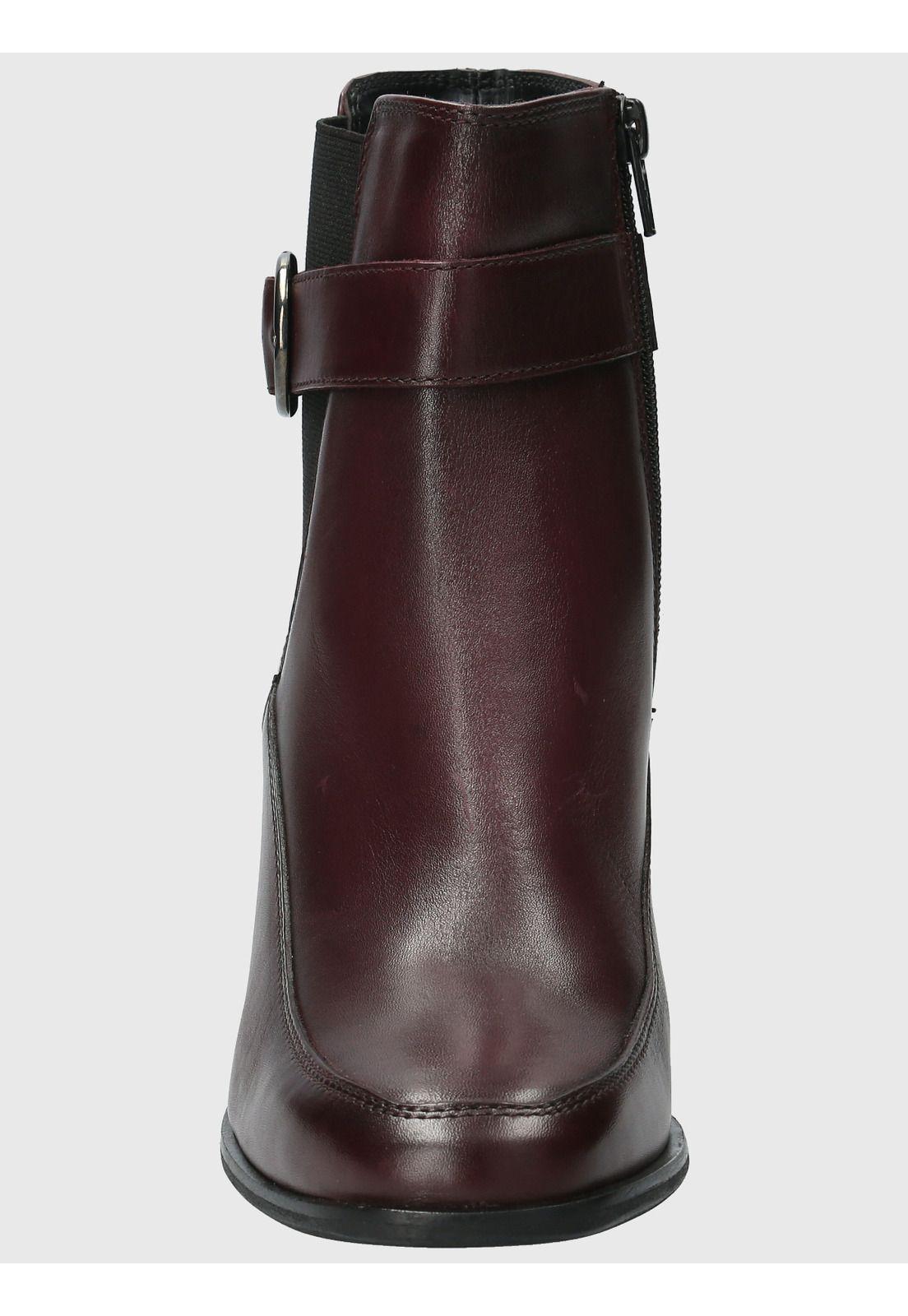 Botin Cuero Mujer Denhall Rojo-3