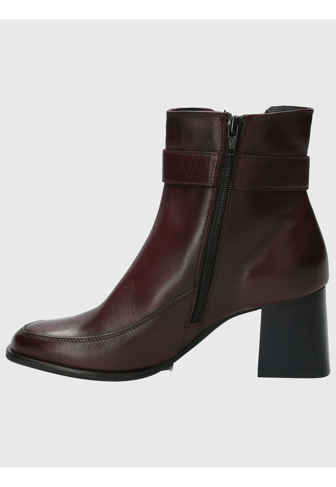 Botin Cuero Mujer Denhall Rojo-5