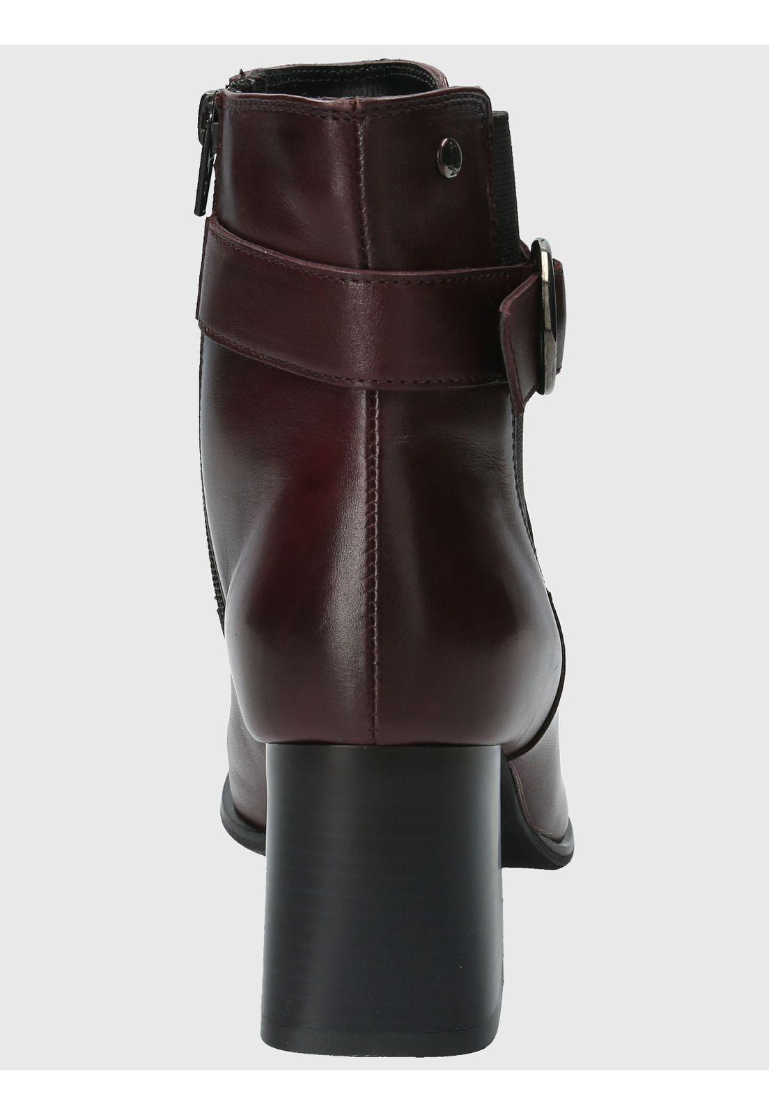 Botin Cuero Mujer Denhall Rojo-6