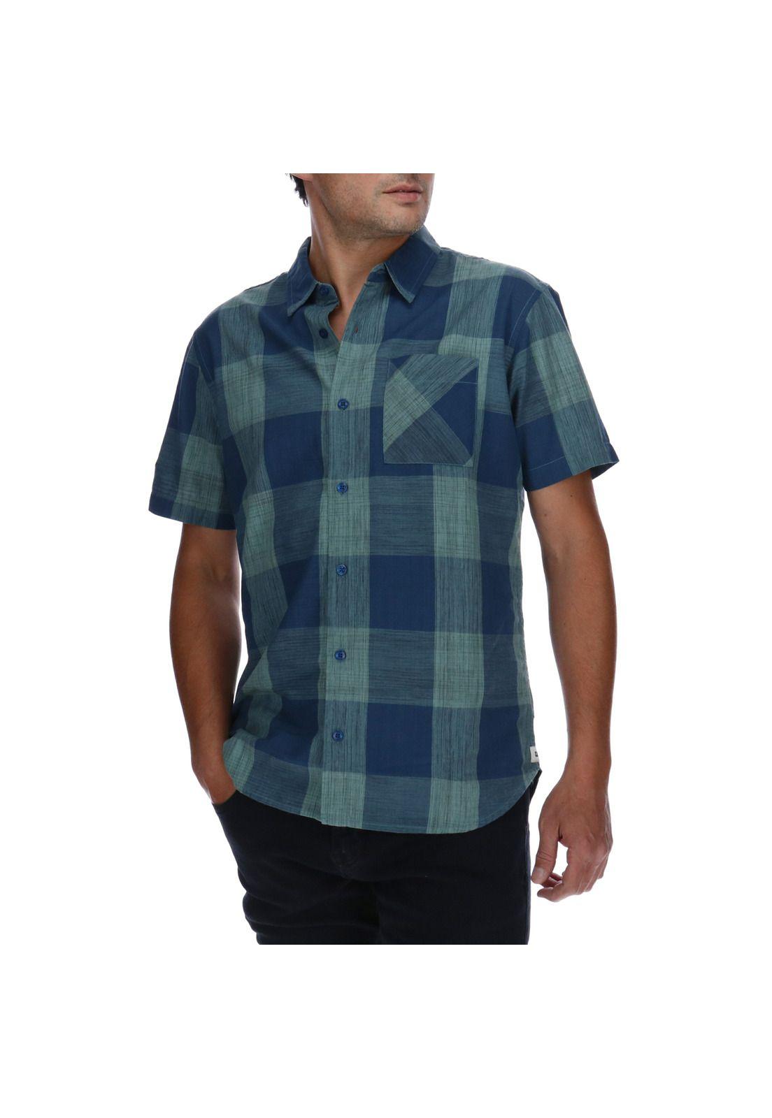 Camisa Hombre Foundation Large Check Azul-0