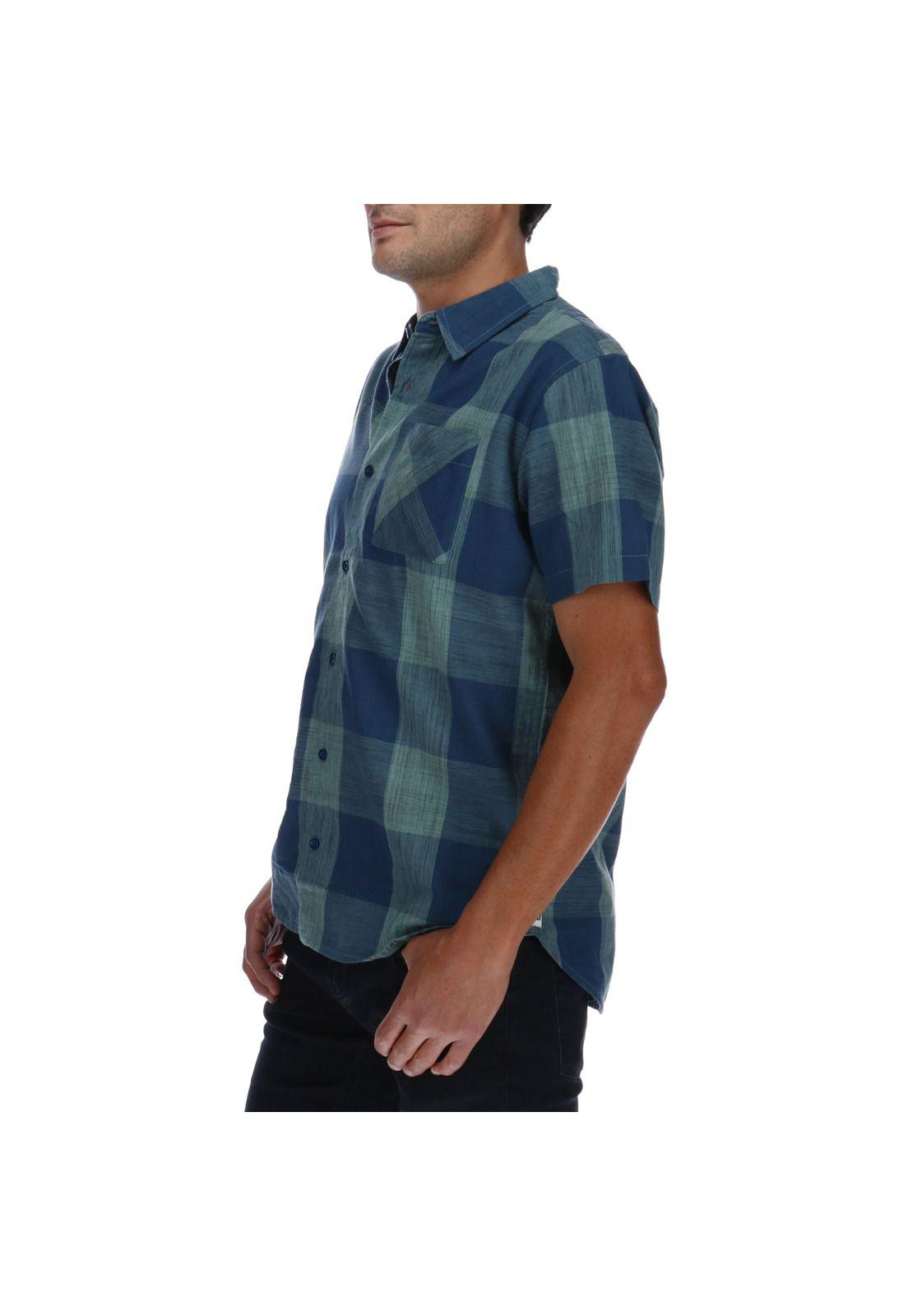 Camisa Hombre Foundation Large Check Azul-1