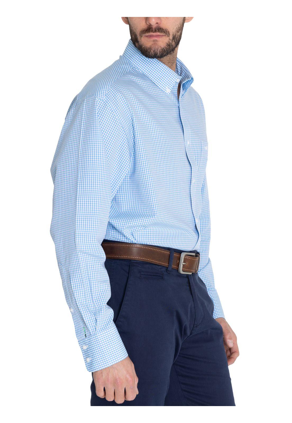 Camisa Libre de Arrugas Azul Cielo WF Hombre -6