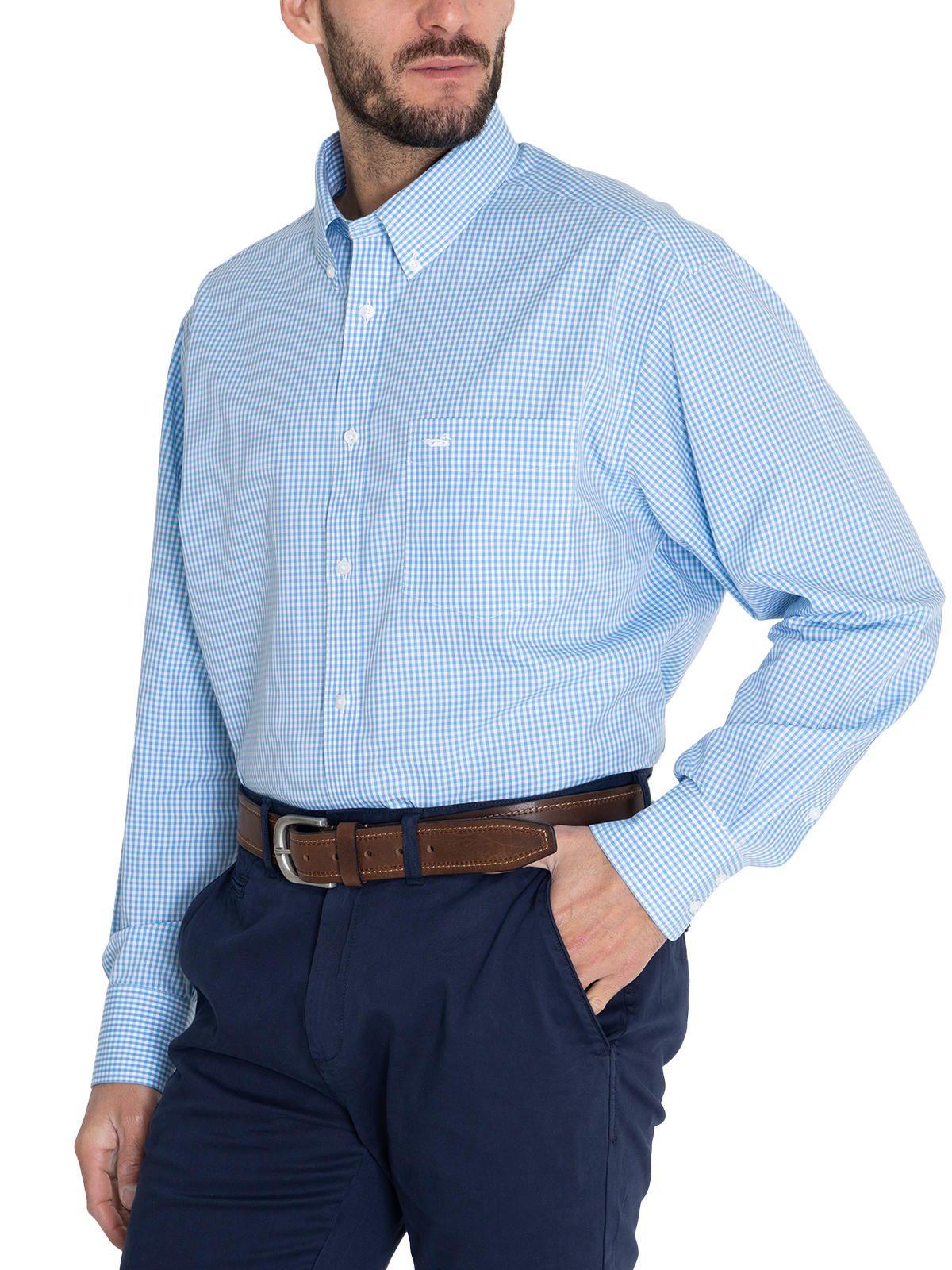 Camisa Libre de Arrugas Azul Cielo WF Hombre -5