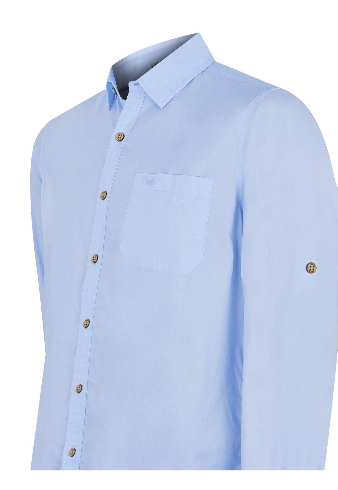 Camisa Algodón Orgánico Celeste Galiton Hombre -3