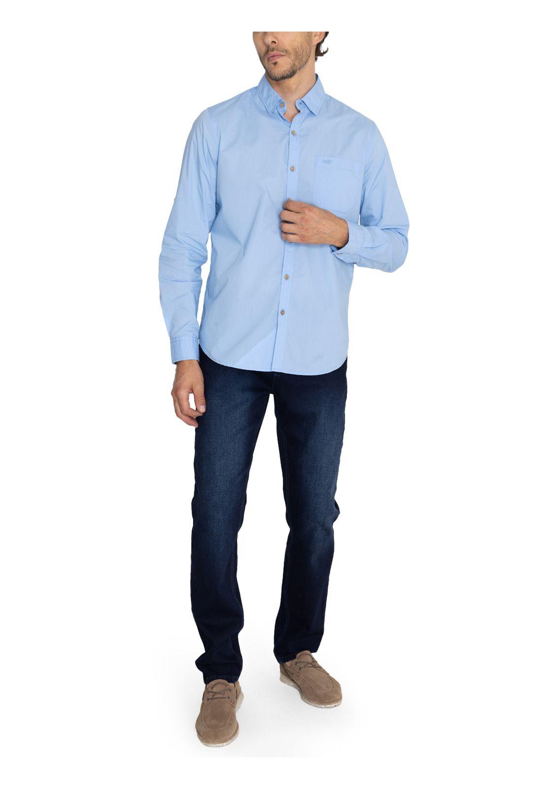 Camisa Algodón Orgánico Celeste Galiton Hombre -9