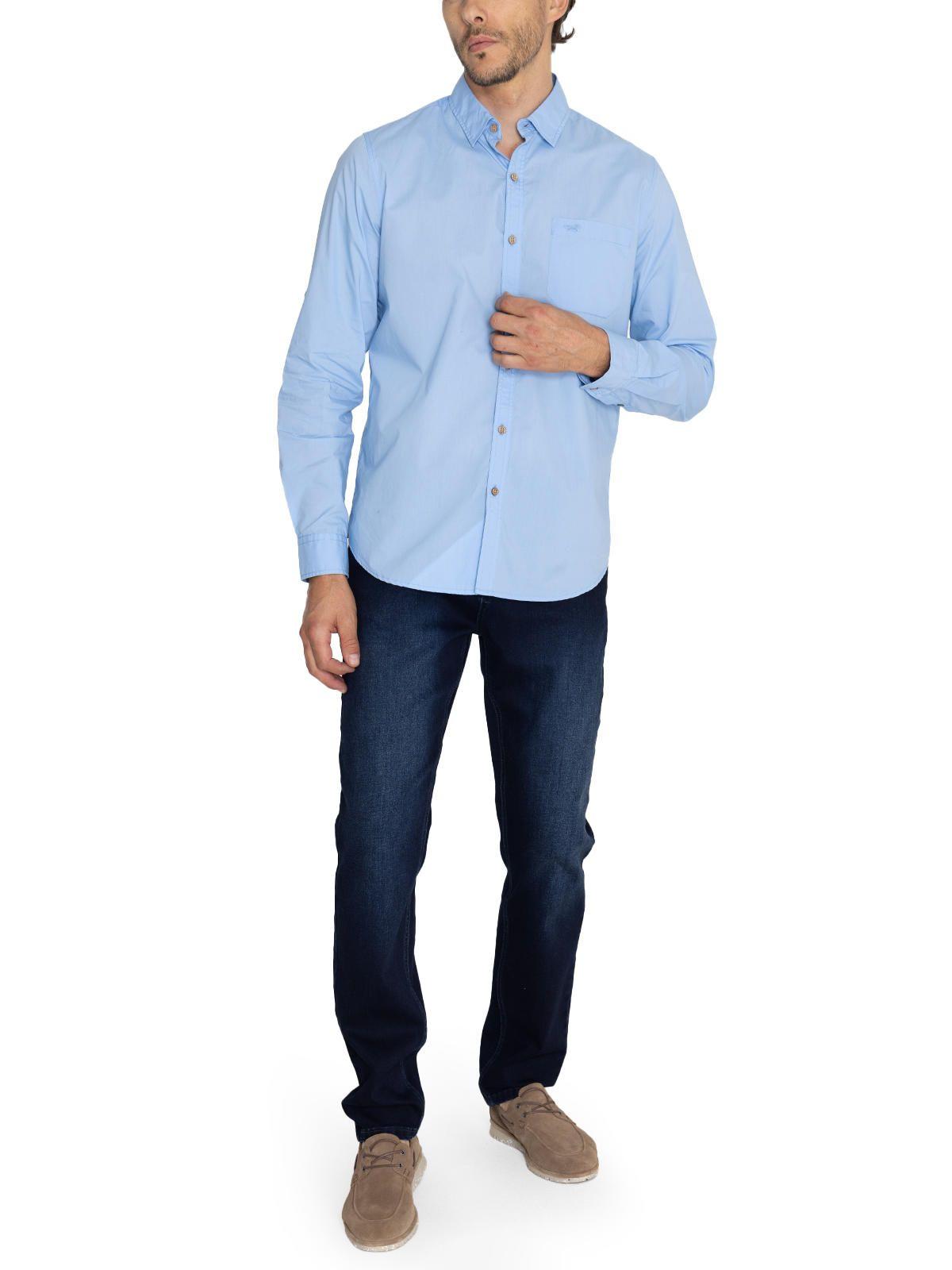 Camisa Algodón Orgánico Celeste Galiton Hombre -9