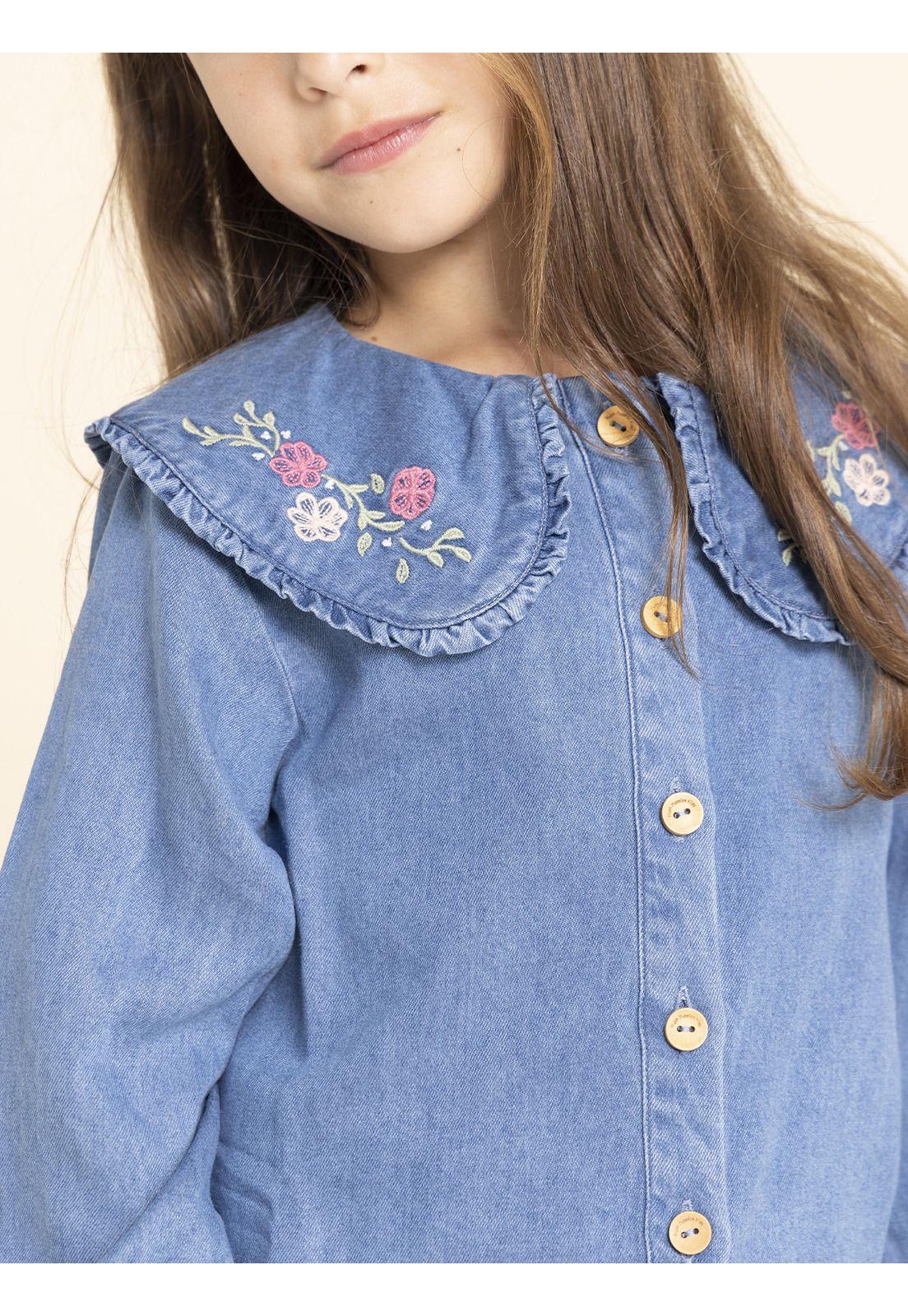 Blusa Manga Larga Matilda Niña Azul-3