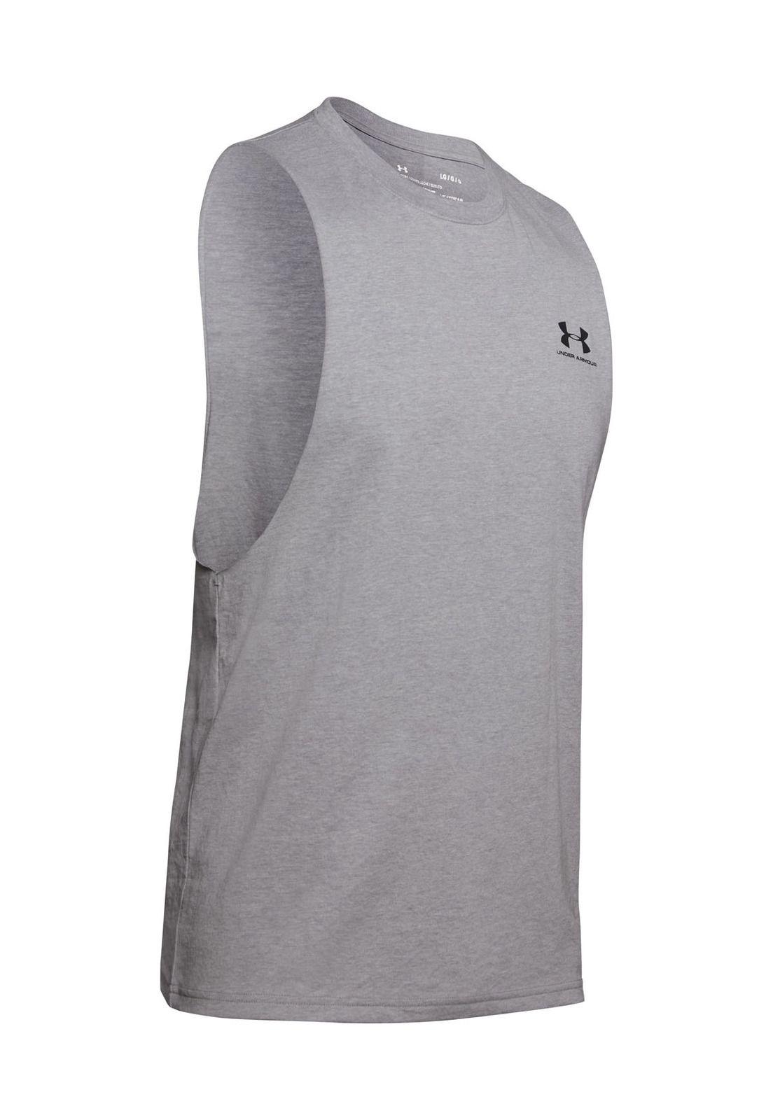 Polera sin mangas UA Leftchest hombre GRIS-0