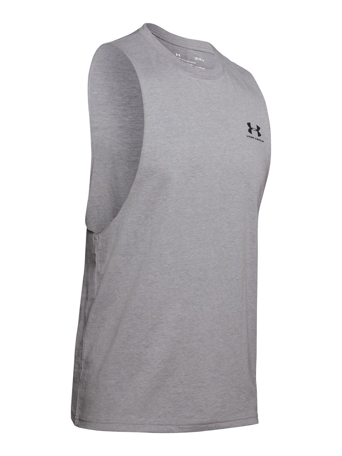 Polera sin mangas UA Leftchest hombre GRIS-0