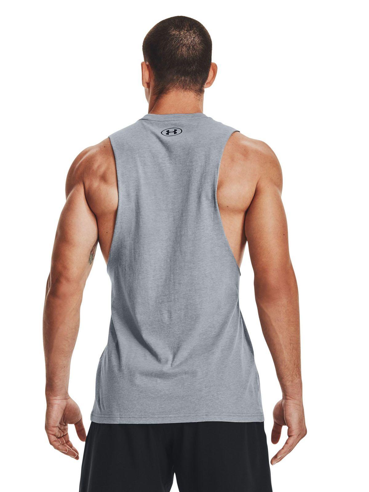 Polera sin mangas UA Leftchest hombre GRIS-4