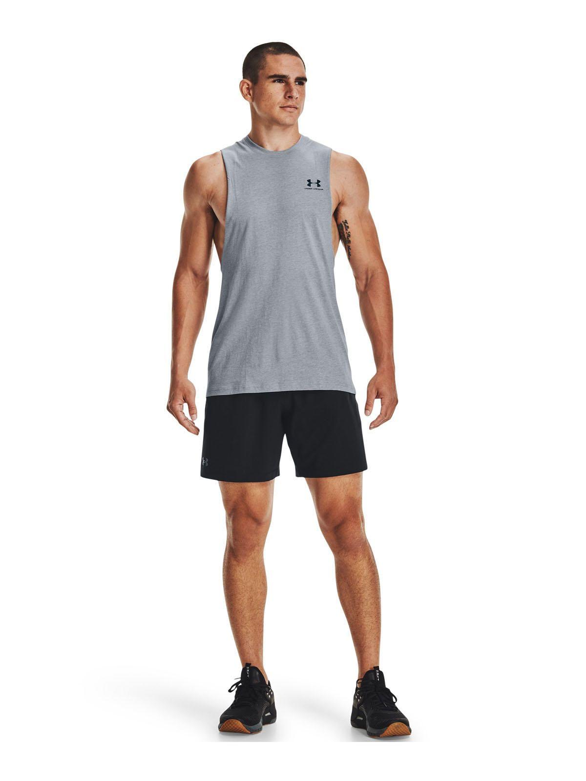 Polera sin mangas UA Leftchest hombre GRIS-5