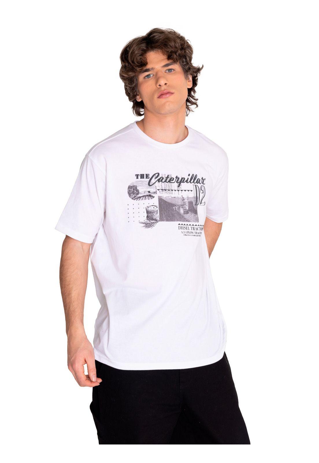 Polera Manga Corta Hombre His Traditi Graph3 Blanco-0