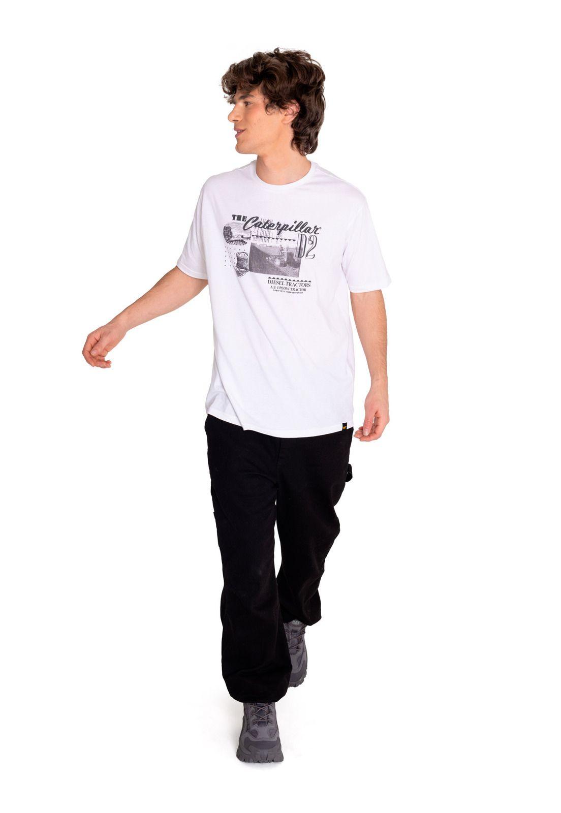 Polera Manga Corta Hombre His Traditi Graph3 Blanco-5