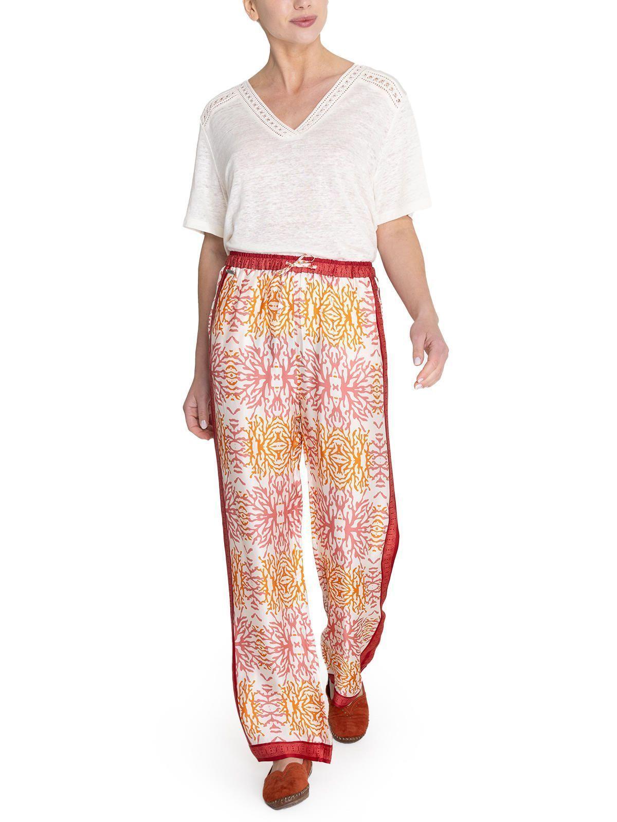 Pantalón Rayón Naranja Paloma Mujer -9