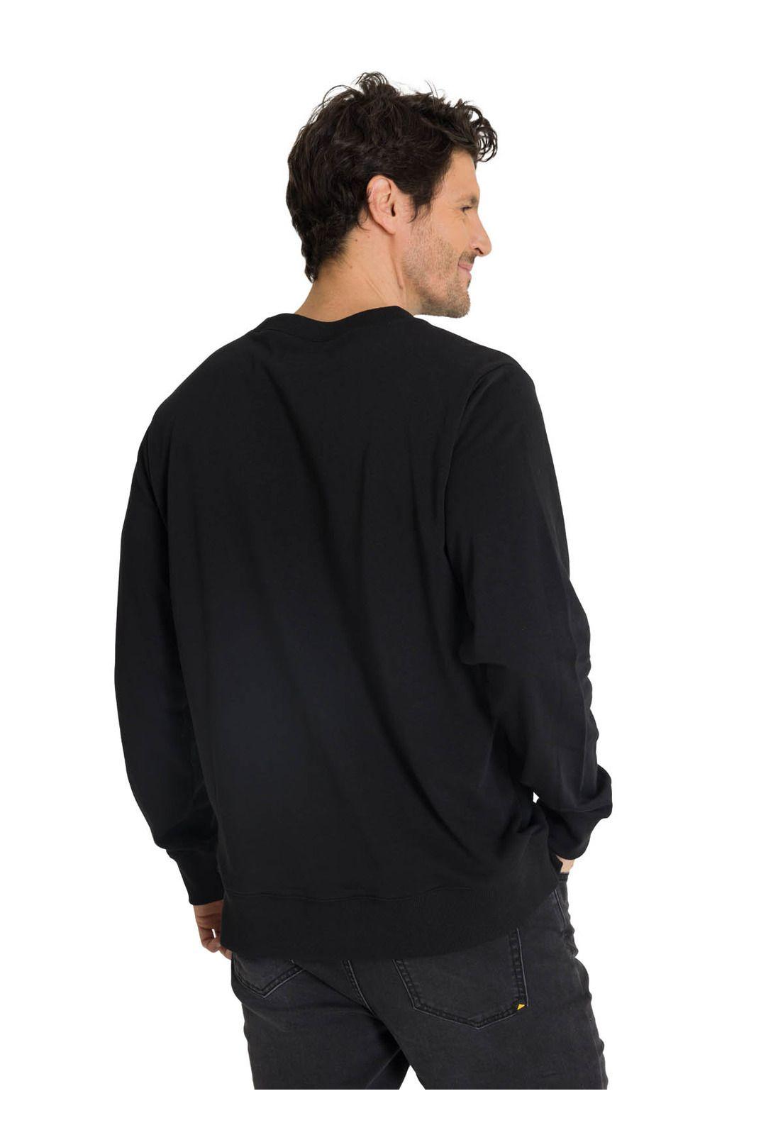 Polerón Crewneck Hombre Diseño French Terry Negro-3