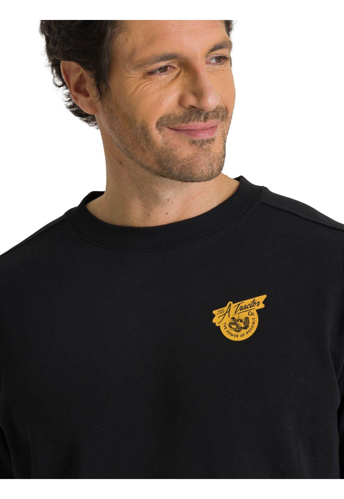 Polerón Crewneck Hombre Diseño French Terry Negro-4