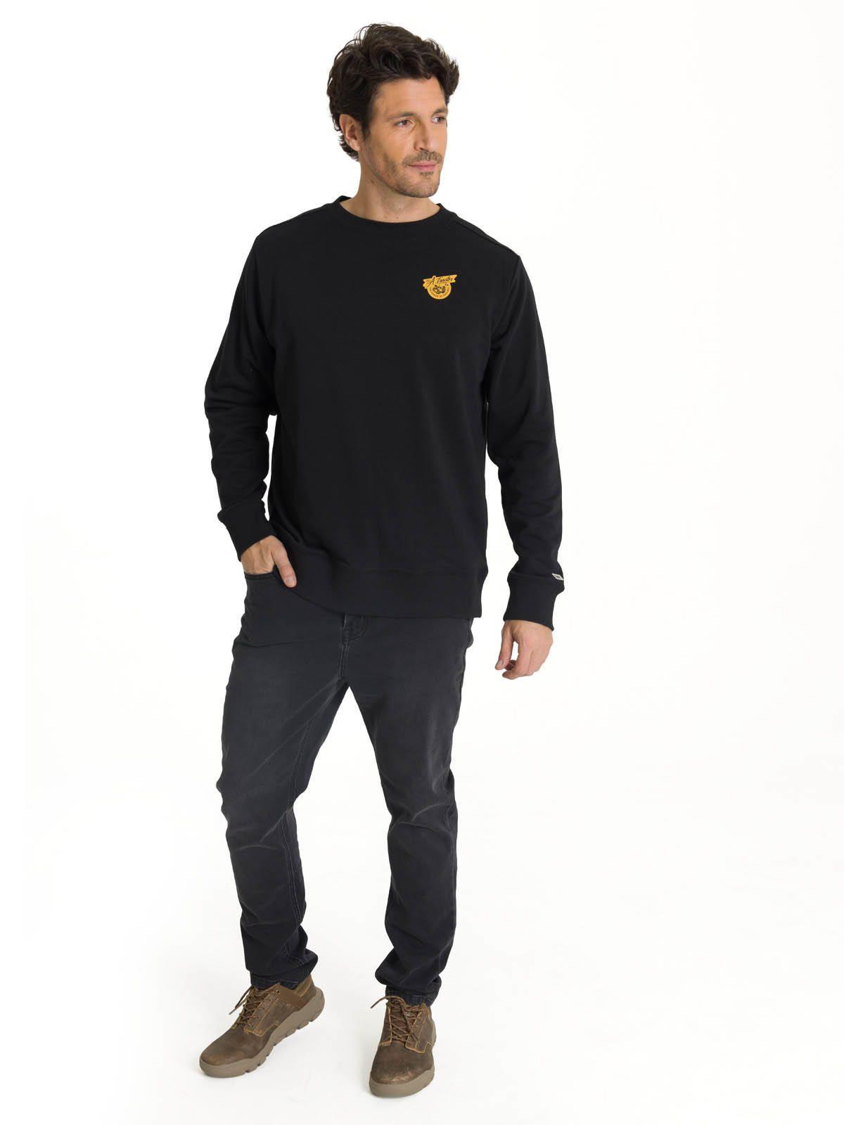 Polerón Crewneck Hombre Diseño French Terry Negro-5