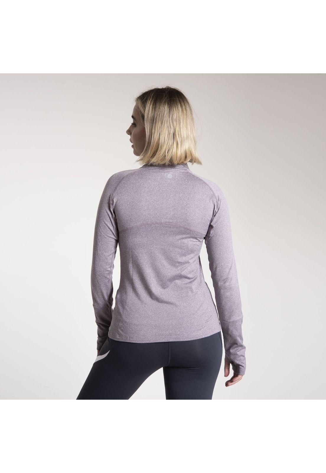 Polera M/L Mujer 1/2 Zip Warmer Uva-2