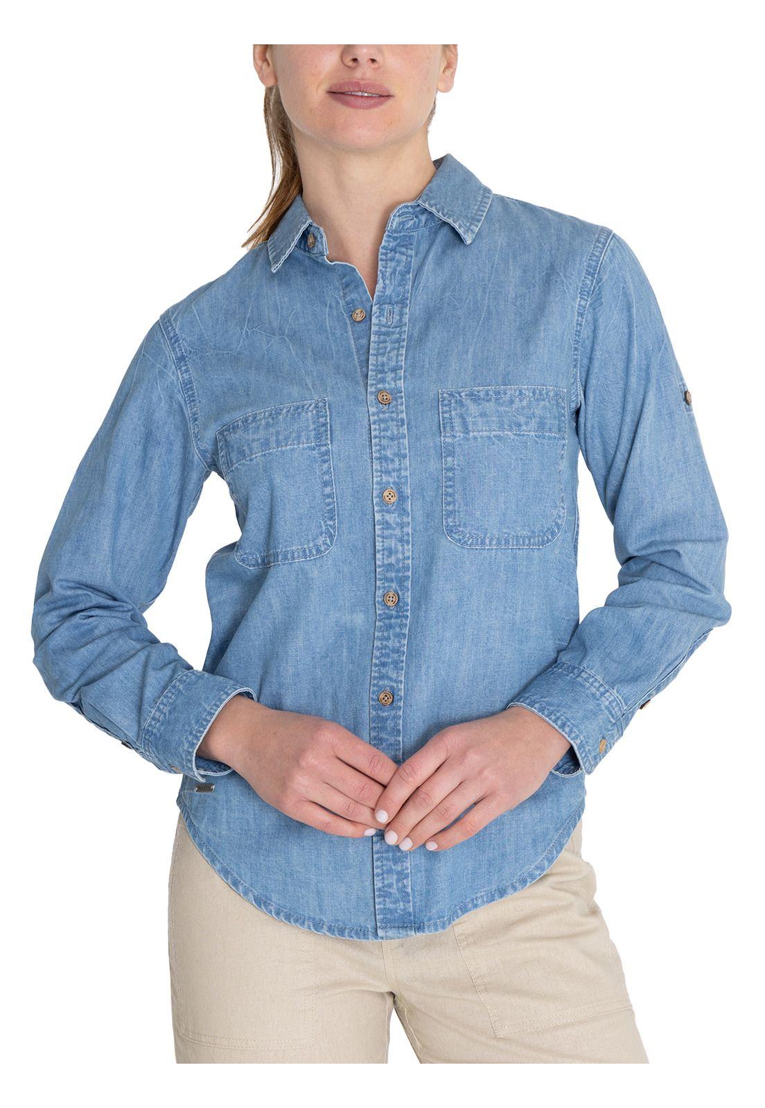Blusa Algodón Orgánico Celeste Grema Mujer -4