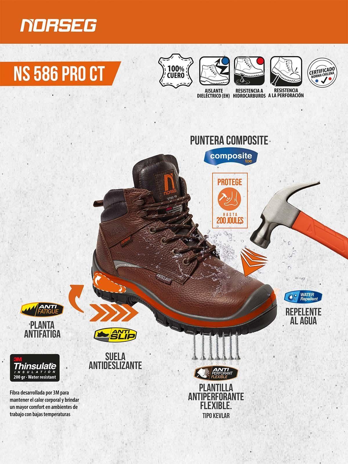 Zapato de Seguridad Hombre NS 586 Pro CT Marrón-9