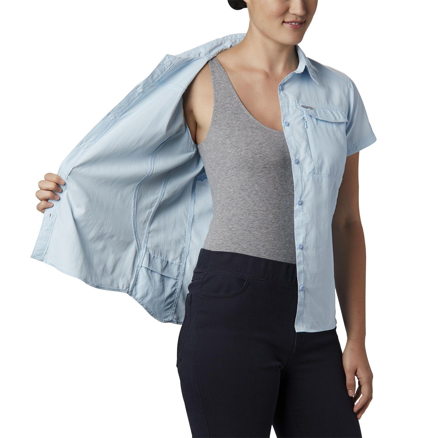 Polera Nylon Mujer Silver Ridge 2 Short Azul-3