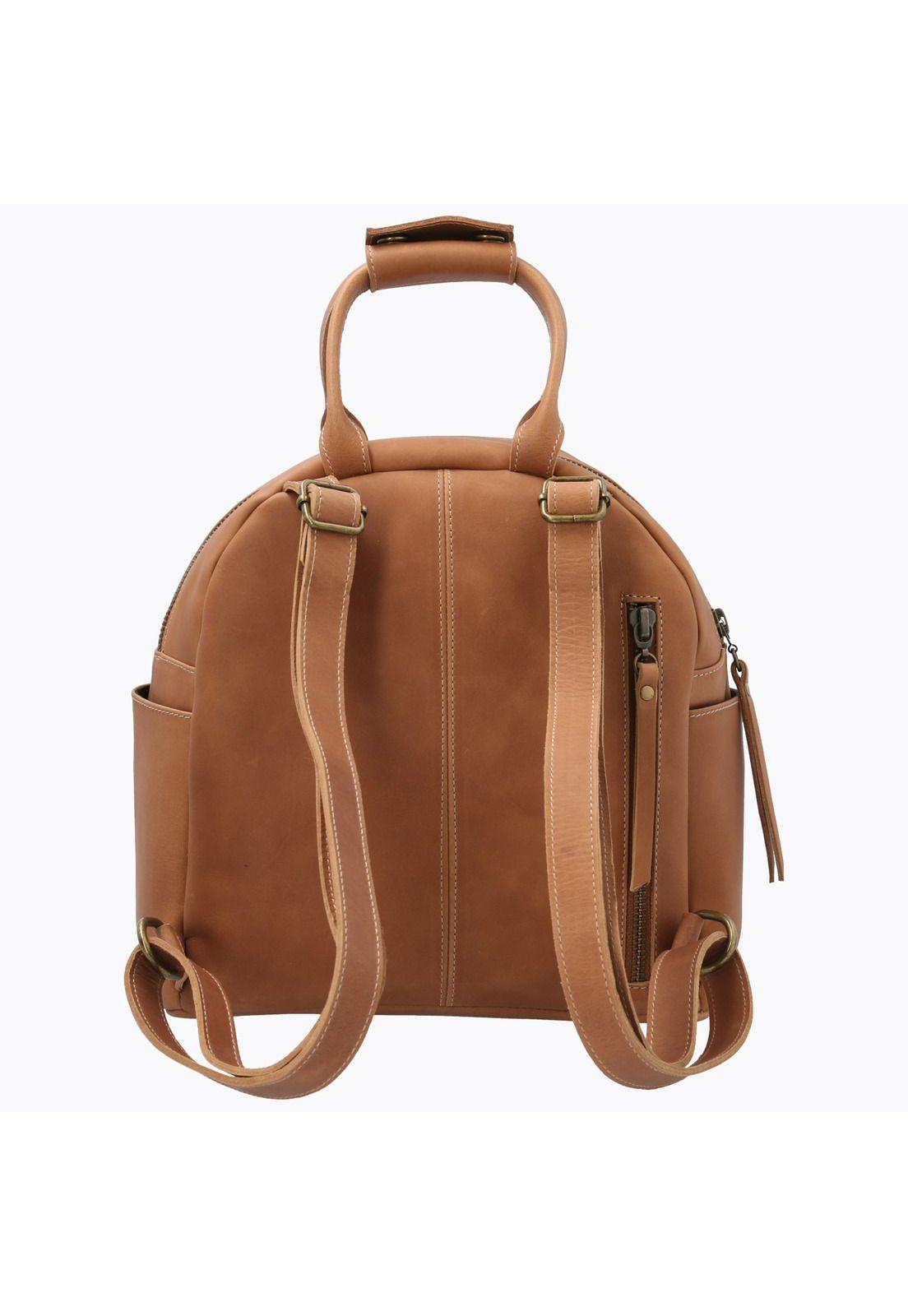 Mochila Cuero Mujer Angie Back Café-2