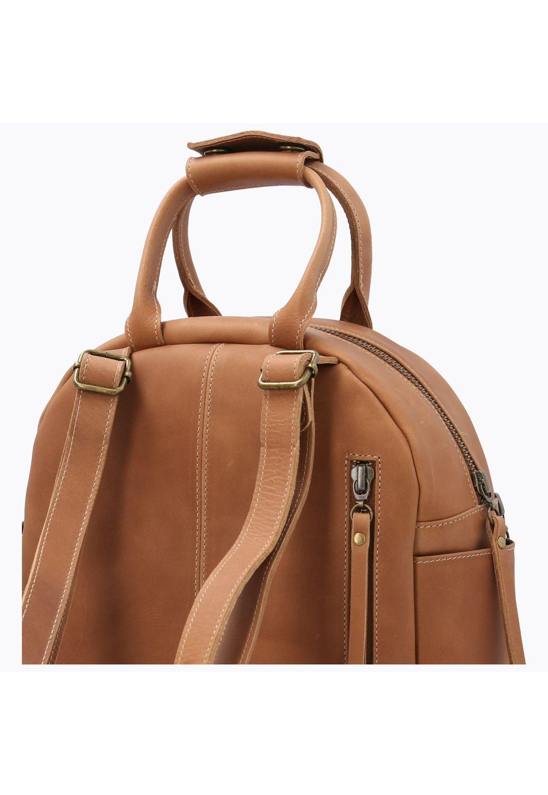 Mochila Cuero Mujer Angie Back Café-3