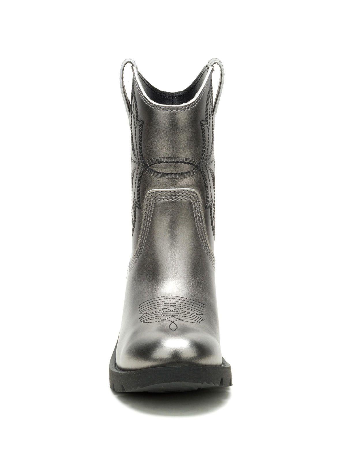 Bota Cuero Mujer Rewrite Frontier Plateado-4