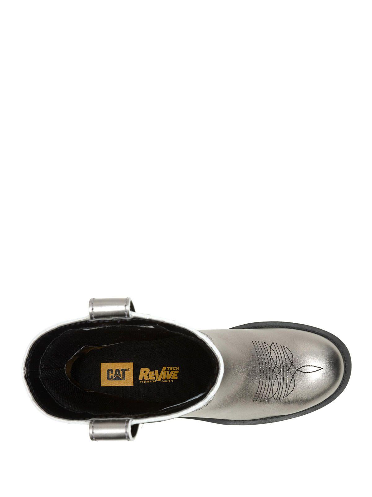 Bota Cuero Mujer Rewrite Frontier Plateado-6