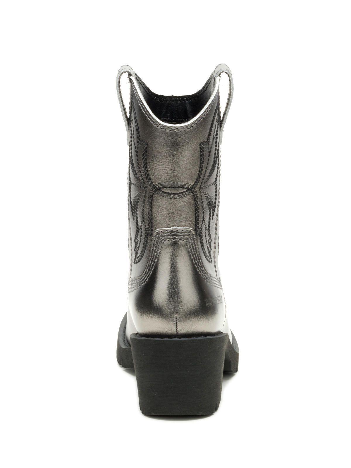 Bota Cuero Mujer Rewrite Frontier Plateado-5