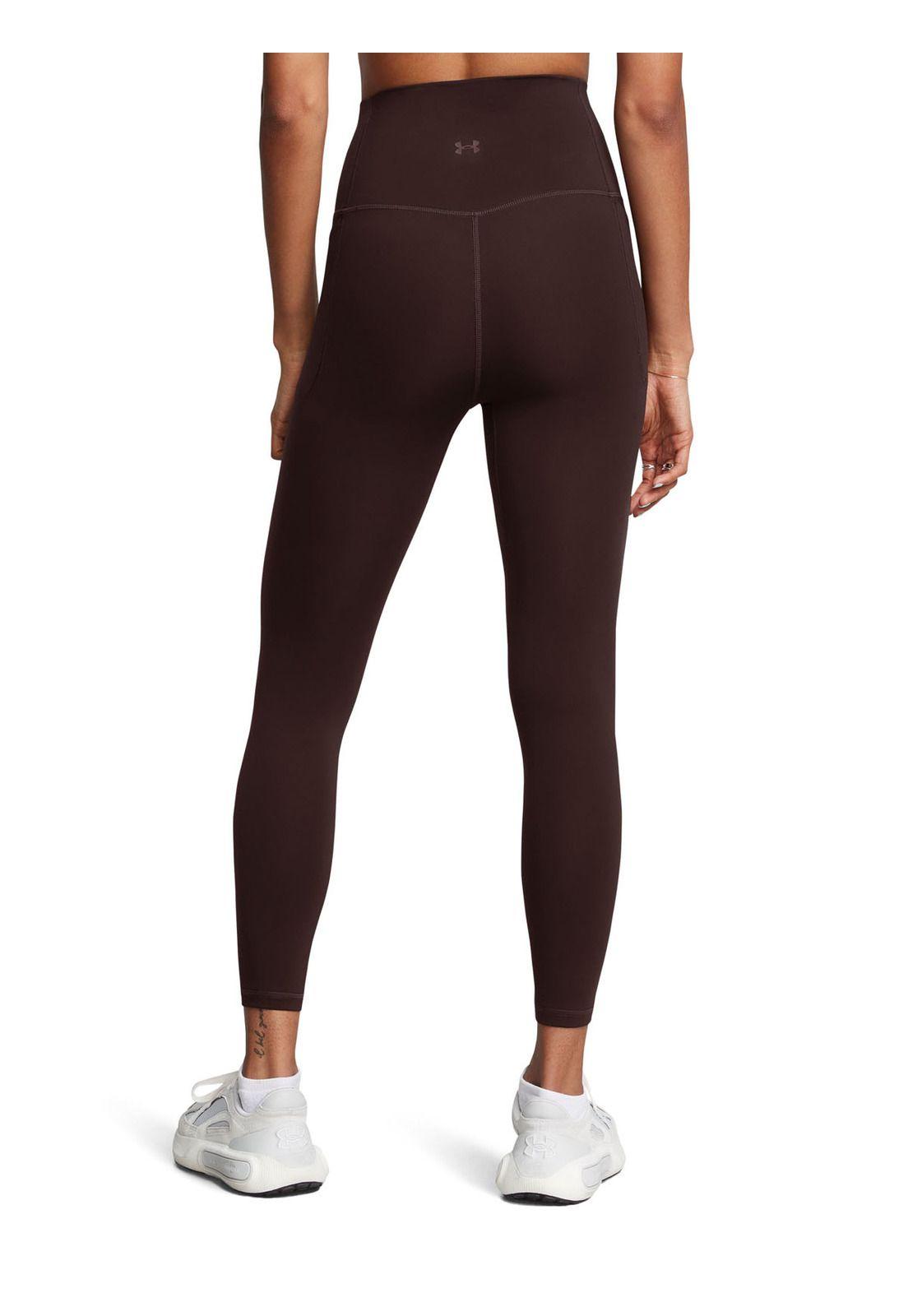 Leggings altos UA Meridian para mujer Café-4