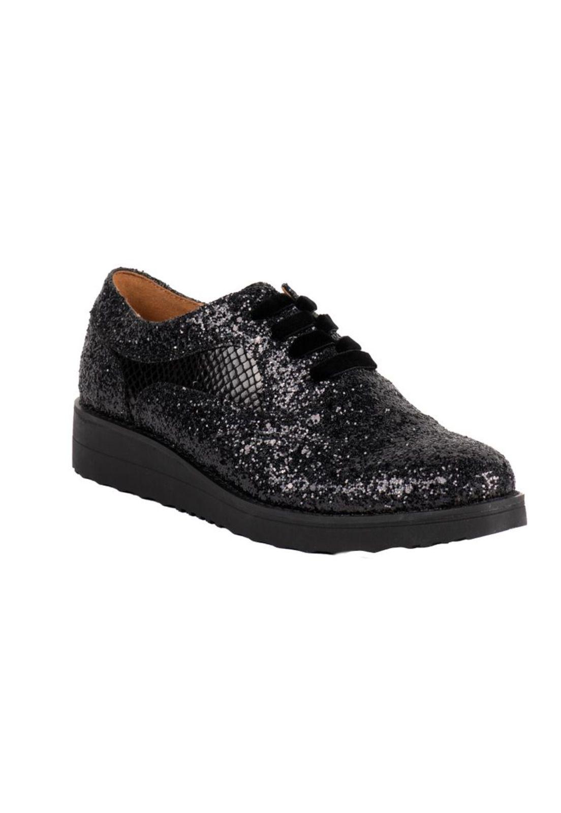 Zapato Glitter Negro-0
