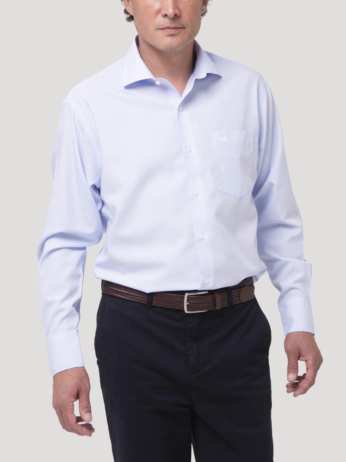 Camisa Cuello Italiano Hombre Wf Azulino-6