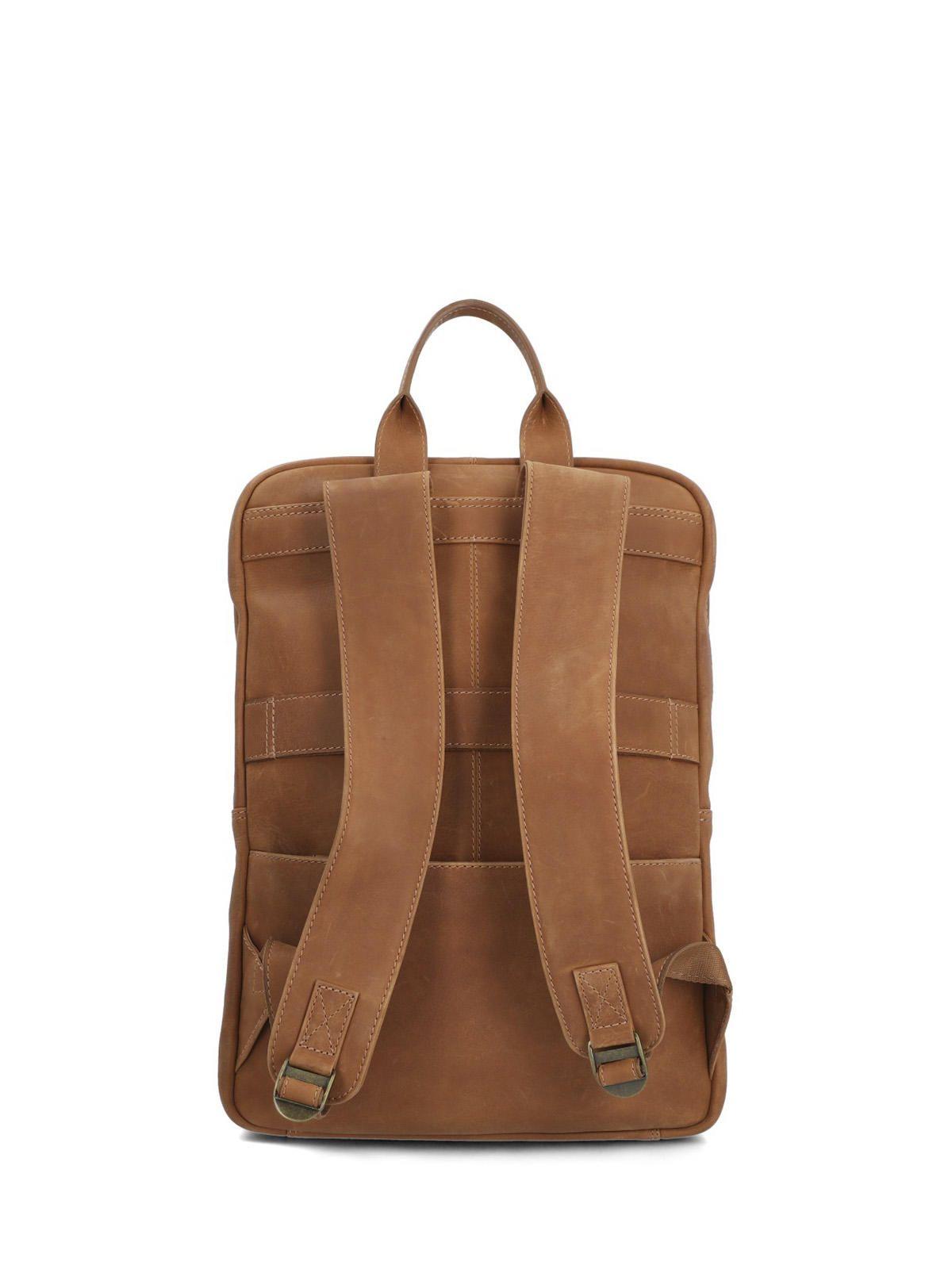 Mochila Cuero Unisex Th Hartley Back Café-2