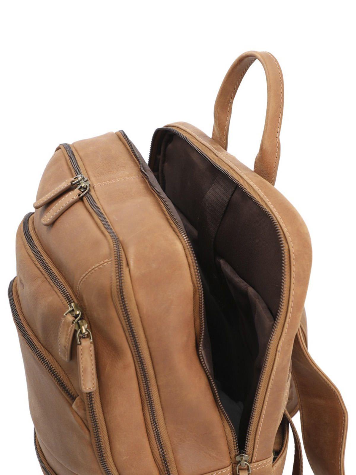 Mochila Cuero Unisex Th Hartley Back Café-3