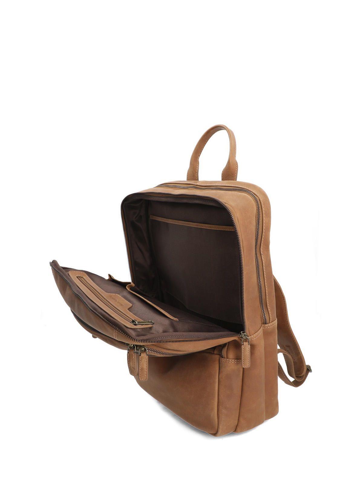 Mochila Cuero Unisex Th Hartley Back Café-4